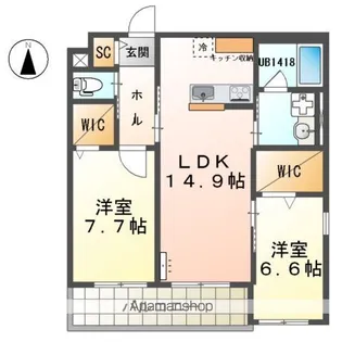 CASA桜山【2階】の間取り