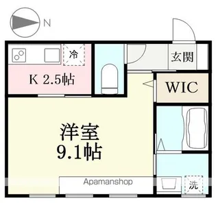 INTEGRAL KAMINISHIKI【203号室】の間取り