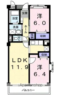 茨城県牛久市ひたち野東1丁目【マンション】の間取り