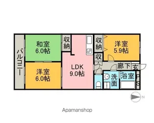 ファインヴィーブル【1階】の間取り