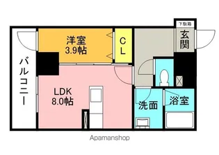 クリスタルガーデン栄町【11階】の間取り