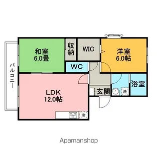 セジュール津福L【3階】の間取り