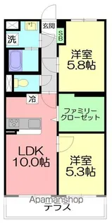 ジュヌ・プリーモ【1階】の間取り