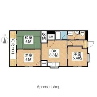 レヂデンス徳田【4階】の間取り