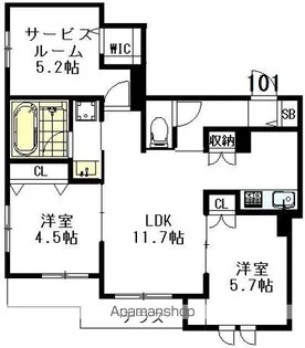 CLAIR MAISON KUGAYAMA【1階】の間取り