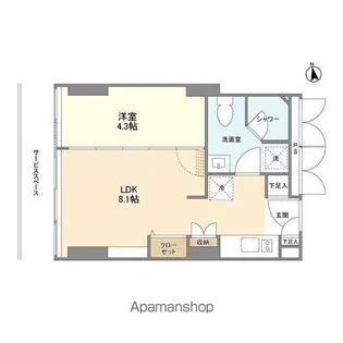 フロンティアレジデンスザタワー品川【20階】の間取り