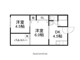 第15三共ハイツ【203号室】の間取り