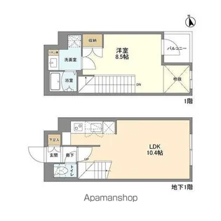 ウェルスクエア新宿戸山【104号室】の間取り