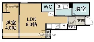 シャルム旭ケ丘イースト【105号室】の間取り