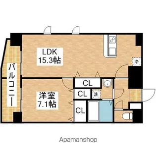 ベルファース川原通【14階】の間取り