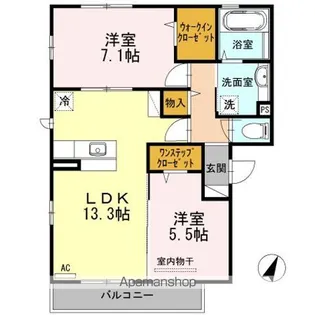 ファミールタカゼンE棟【3階】の間取り