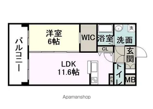 COLAS MIFUNE WEST【702号室】の間取り