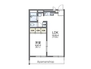 レオパレスみゆき【3階】の間取り