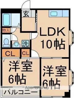 ハイネスグリューネ【2階】の間取り
