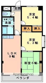 エトワール石手【302号室】の間取り