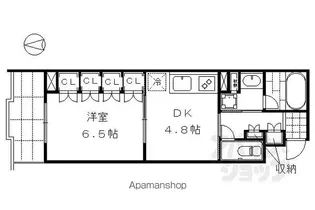 ブランズ京都四条烏丸 桜風庵【4F東リ号室】の間取り