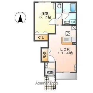 M・CITY弐番館【1階】の間取り