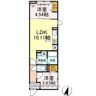 ルリアン綾瀬II【1階】の間取り