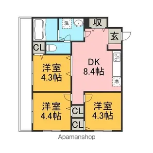 PEACE COURT(ピースコート)【3階】の間取り