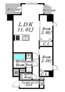 MODERN PALAZZO西新PREMIER【2階】の間取り