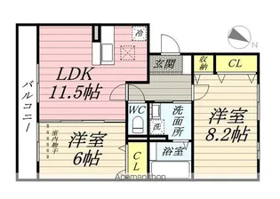 シャン・ヴィラージュ【1階】の間取り
