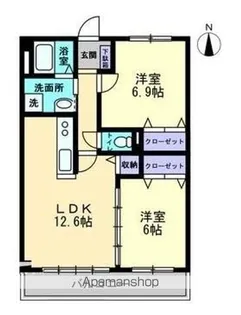 フォブールエテルナ日暮【102号室】の間取り