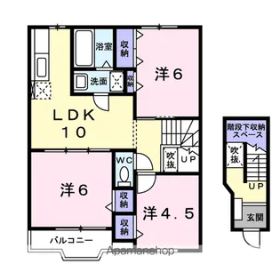 グリーンパークサイドC【2階】の間取り