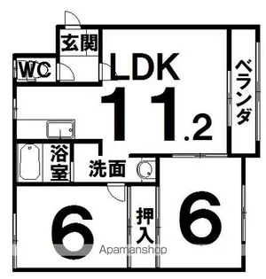 コーポ202B【1階】の間取り