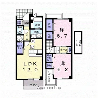 ユウ・フォーリアA【1階】の間取り