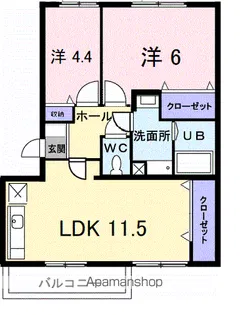 エルディムパディB【1階】の間取り
