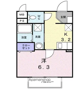 ソレイユ厚木【2階】の間取り