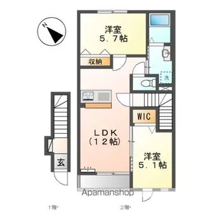 クオリア【2階】の間取り