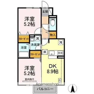 ロイヤルビレッジ A【1階】の間取り
