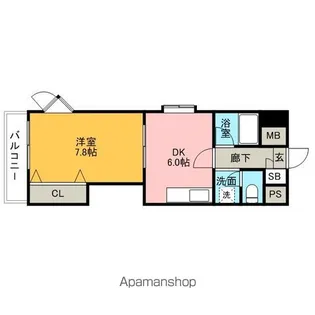 グランシャリオ竹下【2階】の間取り
