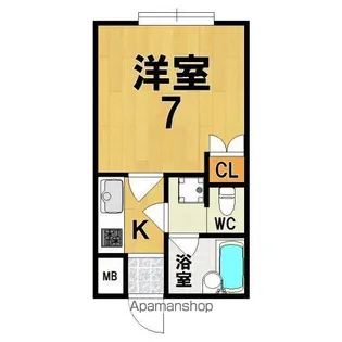 リヴェルテ生駒【1階】の間取り