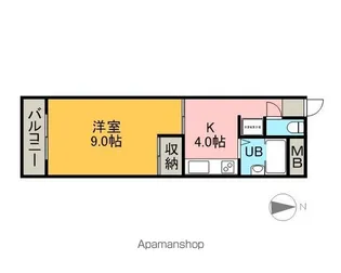 シーザーズパレス不知火【406号室】の間取り