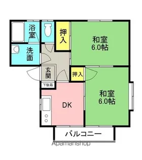 福島県会津若松市河東町南高野字高塚【アパート】の間取り