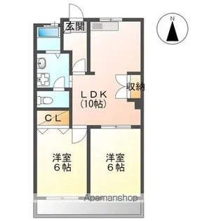 タウニーロイヤル【1階】の間取り