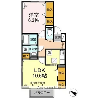 ボナール A【102号室】の間取り