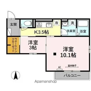 プラティーク安良田【3階】の間取り