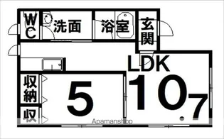 パリエ幸【2-A号室】の間取り