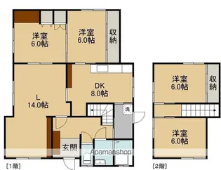 北海道函館市富岡町3丁目【一戸建】の間取り