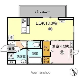 インフィニティ新八代【3階】の間取り