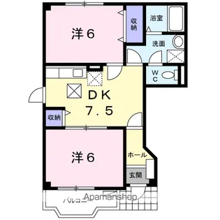 クレストール来山B【1階】の間取り