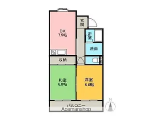 サンハイツ戸崎【2階】の間取り