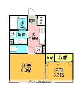 VISION VILLAGEⅡ【301号室】の間取り