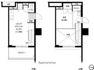 レジディア西新【11階】の間取り