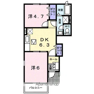 ポレール【1階】の間取り