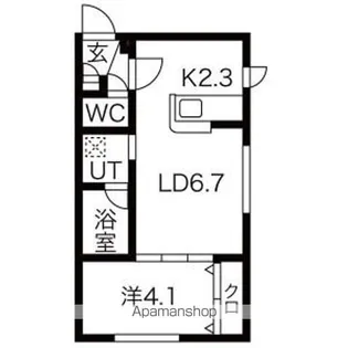 サンステージS5W12 B棟【3階】の間取り