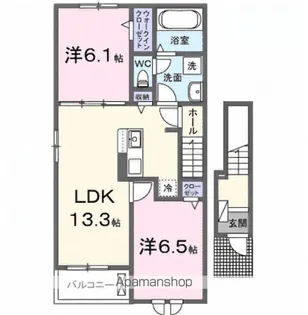 クロス アイ ヴィラA【2階】の間取り